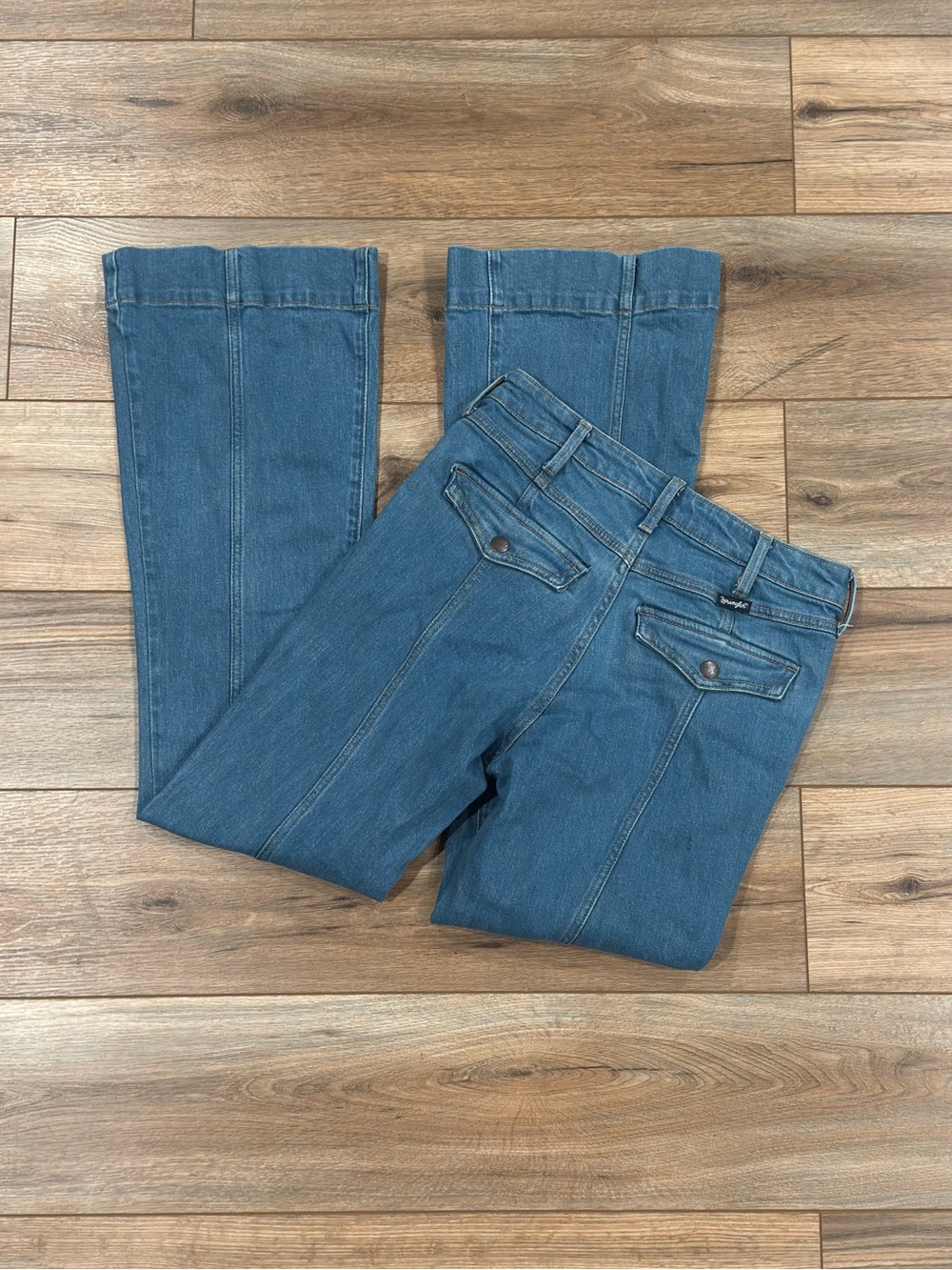 WRANGLER RETRO Western Cotton High-rise Trouser Flare Jeans | Size 28 x 32